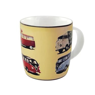 Imagem de BRISA Coleção VW - Volkswagen Samba Bus T1 Caneca de café para van de campista, xícara de chá para cozinha, garagem, escritório - equipamento de campismo/ideia de presente/lembrança (design: frente/amarelo/desfile de ônibus)