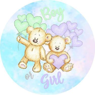 Imagem de Painel Redondo 3D Sublimado Chá Revelação Frd-1605