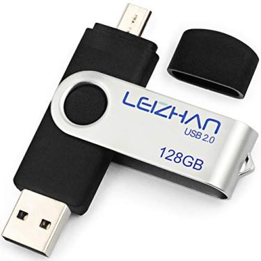 Imagem de Pendrive pendente de celular micro pen drive de 32 GB 64 GB 128 GB LEIZHAN para Samsung Galaxy, Xiaomi, LG, Sony, One-Plus, HTC, Meizu, Black(Micro+USB2.0), 128GB