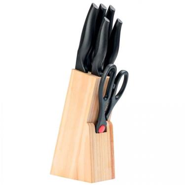 Imagem de Conjunto De Facas Dynasty Inox E Plástico Daily Cut 6 Peças Preto Com Inox