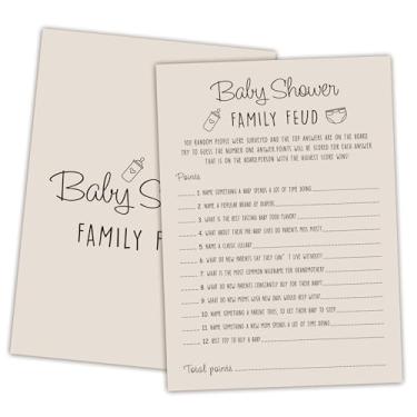 Imagem de Baby Shower Family Feud Game – Pacote com 30 cartas de jogo, 1 chave de resposta, jogo de chá de bebê para meninos e meninas, decorações de chá de bebê neutro, suprimentos para jogos de feud de