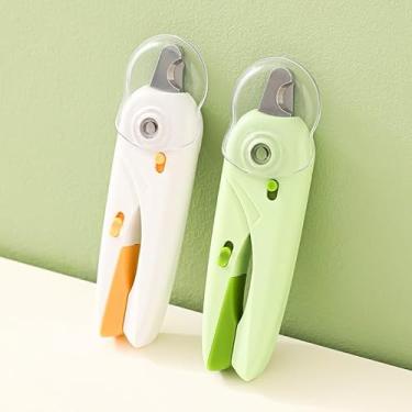 Imagem de Conjunto de cortadores de unhas, alicates e limas para cães e gatos com luz LED Conjunto completo de tesoura 3 em 1(BRANCO)