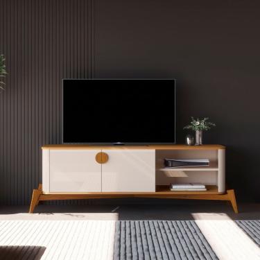 Imagem de Bancada Buriti 1.4 Com Puxador E Pés Em Madeira Maciça Offwhite-nature