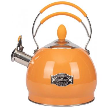 Imagem de Chaleira de Chá 2.6 Litros em Aço Inoxidável com Apito, LUXGRACE, Laranja