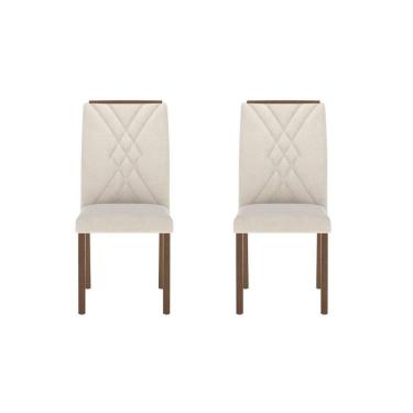 Imagem de Kit 2 Cadeiras para Sala de Jantar com Pés em Madeira Natural Megan - caixa com 2 Unidade - Natural