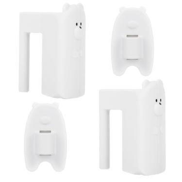 Imagem de 2 peças de protetores de aperto de porta à prova de bebês, batentes de silicone para evitar lesões por beliscar os dedos para proteger os dedos do bebê (branco)