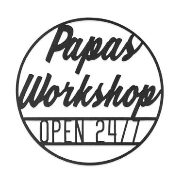 Imagem de ROCC RUSTED ORANGE CRAFTWORKS CO. Placas Circulares Vintage - Placa De Oficina Papas Para Homens Decoração Personalizada Parede Garagem Personalizadas Masculinas Mancave Metal