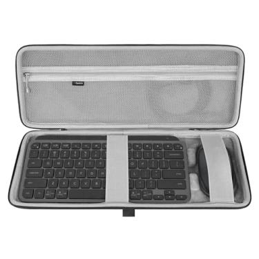 Imagem de GEEKRIA Capa De Teclado Geekria, Bolsa Viagem Protetora Rígida Compatível Com Logitech Mx Keys Mini, Estojo Minimalista Sem Fio Iluminado E Para Qualquer Lugar 3 Mouses (Cinza Escuro)