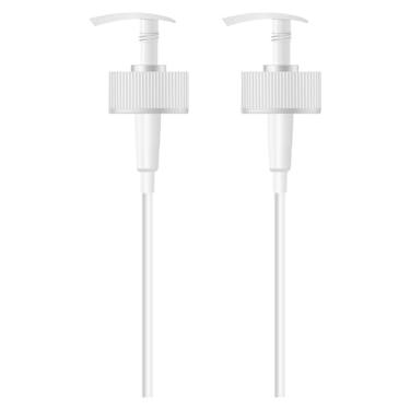 Imagem de MYOC Dispensador de bomba branco com mola | 200 ml | 16 cm de altura | Tamanho do pescoço 24/26 mm | Plástico durável | Ideal para loção, xampu, condicionador e produtos de beleza e cuidados com a