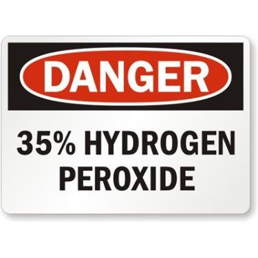Imagem de Placa "Danger - 35% Peróxido de Hidrogênio" da SmartSign | 45,7 cm x 61 cm Alumínio Refletivo de Grau Diamante 3M