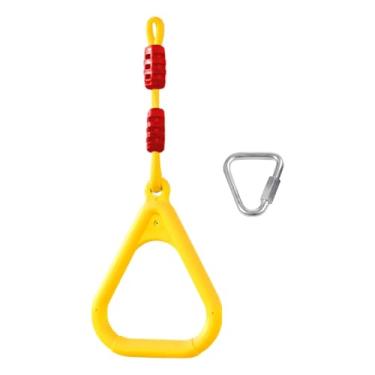 Imagem de kowaku Argolas de ginástica, equipamento de treinamento de força para escalada, argolas de pull-up seguras para treinamento de força em casa e no quintal, em, Amarelo