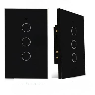Imagem de Interruptores domésticosInterruptor Inteligente Tomada (3 Botão SEM Neutro PRETO)