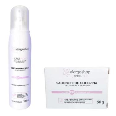 Imagem de KIT Sabonete Glicerina + Desodorante Spray Total Care Alergoshop 100ml