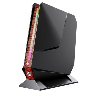 Imagem de Mini PC para jogos, Intel Core i9-9880H (8C/16T, até 4,8 GHz), mini computador GeForce GTX 1650 4G com luzes RGB, SSD NVMe DDR4 de 32 GB, 2 HDMI + Tipo-C, WiFi 6E BT 5.3, 1G LAN, Windows 11 Pro, preto
