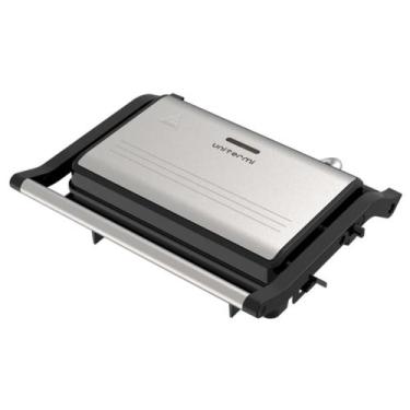 Imagem de Grill e Sanduicheira Elétrica Inox Antiaderente Luz indicativa Alça se