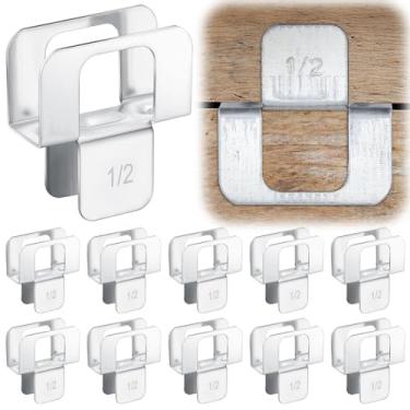 Imagem de Hicarer 100 peças de clipes H de madeira compensada para telhados clipe de revestimento de madeira compensada de 1/2 polegada, braçadeiras de caixa de aço, braçadeiras de revestimento de borda de