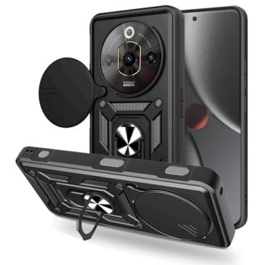 Imagem de Capa compatível com ZTE Nubia Focus Pro 5G, com capa de lente de câmera deslizante compatível com ZTE Nubia Focus Pro 5G Z2351N, capa preta