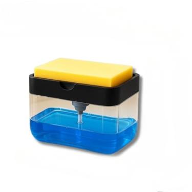 Imagem de Dispenser Porta Detergente e Sabão Líquido com Suporte para Esponja Cozinha Compacto 500ml(1 UND)