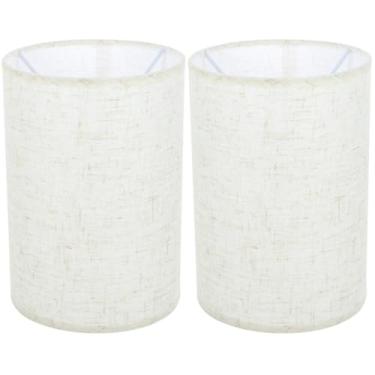 Imagem de DOITOOL 2 peças de linho para decoração de quarto de cama, abajur de mesa, estilo rústico, abajur, luz de cabeceira, capa de luz de chão