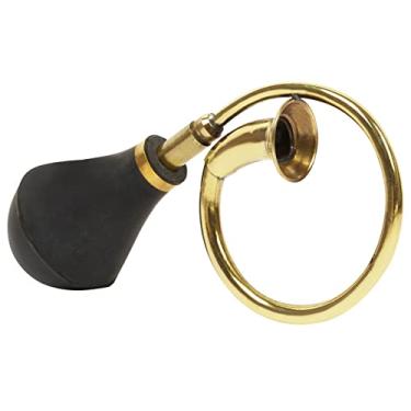 Imagem de IBA Indianbeautifulart Chifre de metal vintage bule de latão retrô buzina de ar de metal com lâmpada de aperto para carro velho - táxi - carrinho de golfe