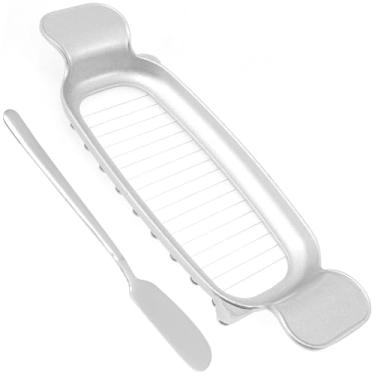 Imagem de Cortador de manteiga de aço inoxidável fatiador de queijo antiaderente cortador de fio de queijo fatiador eficiente de queijos e fatiadores de manteiga, portátil, lavável na lava-louças para queijos