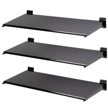 Imagem de Kit 3 Prateleiras Para Painel Canaletado Parede Lojas MDF Preto 30x60cm