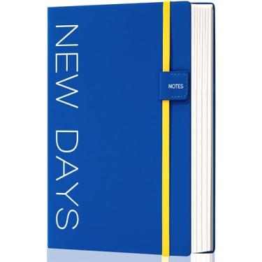 Imagem de CAGIE Caderno pautado para mulheres e homens, caderno de 300 páginas pautado pela faculdade para escrever, caderno de diário de capa dura A5 para trabalho, diário de couro vegano grosso de 100 g/m2