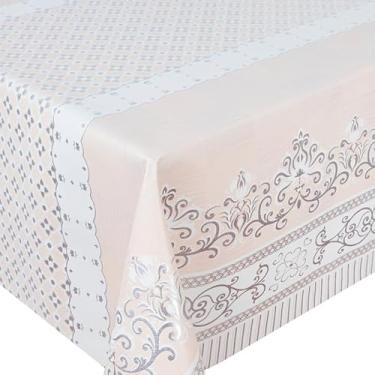 Imagem de Toalha de Mesa Cozinha de Plástico PVC Térmico Para 4 6 e 8 Lugares Várias Estampas Impermeável(REALEZA,8 Lugares)