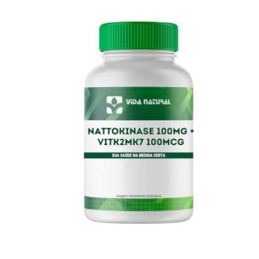 Imagem de Vida Natural Nattokinase 100mg + Vitamina K2 MK7 100mcg 60 Cápsulas | Suplemento com Alta Absorção | Sem Glúten e Lactose | Uso Diário
