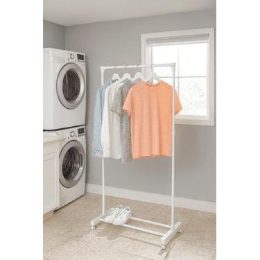 Imagem de Arara de Roupas Portátil com Rodinhas  Regulagem de Altura, Suporta at