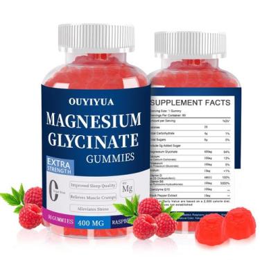Imagem de Gomas de glicinato de magnésio OUYIYUA 400 mg com vitaminas D, B6