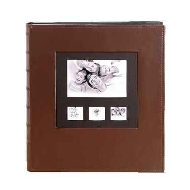 Imagem de Álbum de fotos de scrapbook de couro de alta qualidade, bolso lateral de grande capacidade, álbum de recortes para aniversário de casamento, aniversário, dia dos namorados