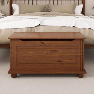 Imagem de IDIMEX Baú Quarto Banco Organizador Madeira Castanho Bristol