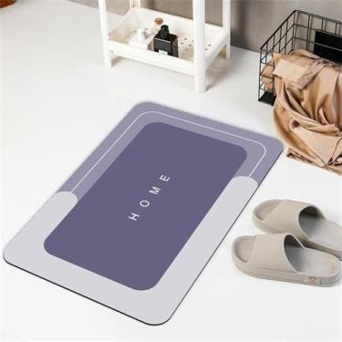 Imagem de Boxonly Tapete de banho mágico, tapete retangular antiderrapante de secagem rápida, tapete absorvente de diatomáceas para banheiro, cozinha e entrada - tamanhos e cores personalizáveis (roxo moky, 80
