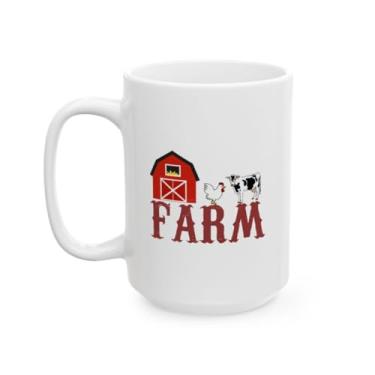 Imagem de SpreadPassion Copo de café de cerâmica Farmhouse, utensílios de cozinha rústica, presente estilo country (425 g)