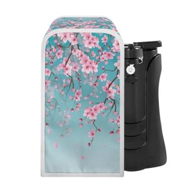 Imagem de ZOUTAIRONG Abridor de lata de flor de cerejeira capa contra poeira rosa abridor de lata elétrico capa de poeira para aparelho de cozinha capa de abridor de lata lavável na máquina