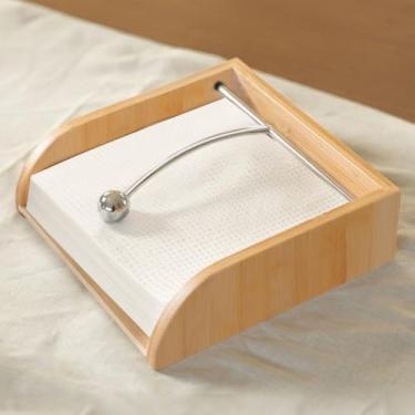 Imagem de Porta Guardanapo Bambu, Porta Guardanapo de Mesa, Porta Sache Acucar e Adocante, Combina Perfeitamente com Todos os Estilos, 19cm