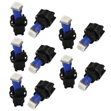 Imagem de uxcell 10 peças azul T5 5050 dispositivo de montagem em superfície LED luzes do painel do carro lâmpada interior da lâmpada