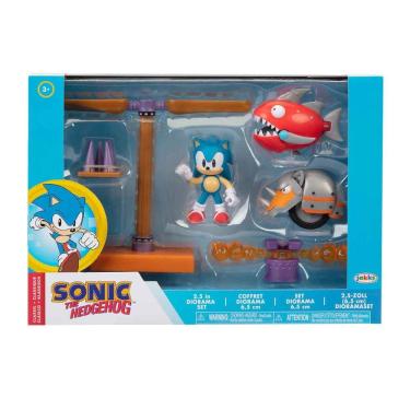 Imagem de Set Diorama Do Sonic Com 3 Bonecos E Acessórios - Sonic