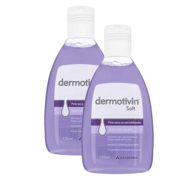 Imagem de Kit 2 Dermotivin Soft Sabonete Líquido para Pele Seca ou Sensibilizada 120ml