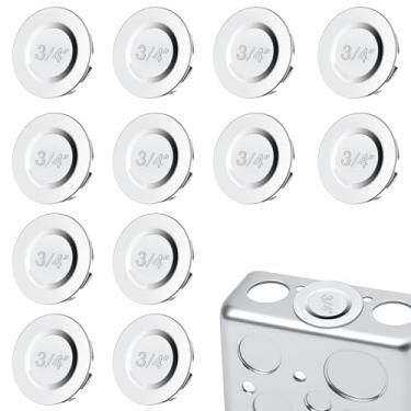 Imagem de 12 peças de tampões de nocaute para caixa elétrica de vedação de 1,9 cm, vedações removíveis para tubos de conduíte, tamanhos variados para caber em aberturas de caixas elétricas não utilizadas