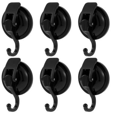 Imagem de QENWKXZ Pacote com 6 ganchos para ventosas resistentes, ganchos de chuveiro com sucção a vácuo, sem furos, ventosas removíveis para banheiro, vidro, porta, janelas, cozinha - Máximo de pendurar até