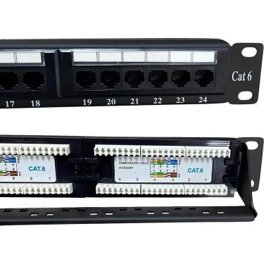 Imagem de Patch Panel 24 Portas Cat6 Rj45 Rede Lan Utp Certifica Giga