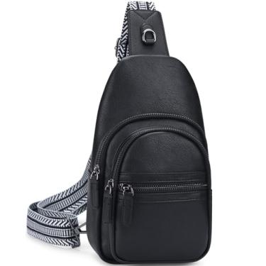 Imagem de HESHE Bolsa tiracolo feminina antifurto pequena bolsa tiracolo de couro pochete com bloqueio de RFID bolsa transversal para viagens, Preto, Small, Tendência