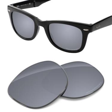 Imagem de Tintart Lentes de substituição de desempenho compatíveis com RayBan Wayfarer RB4105 50 mm polarizadas gravadas-prata metálica