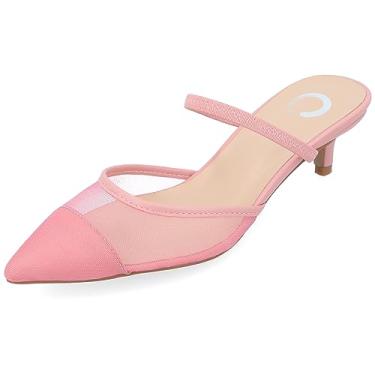 Imagem de Journee Collection Womens Allana Slip On Kitten Heel Mule Pump Pink 6.5 Medium Womens US
