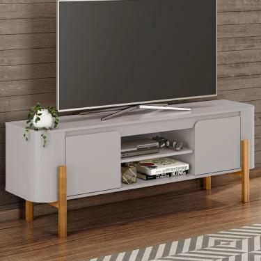 Imagem de Rack para TV Até 65 Polegadas Camburi 2 Portas 1 Prateleira Off White - Móveis Bechara