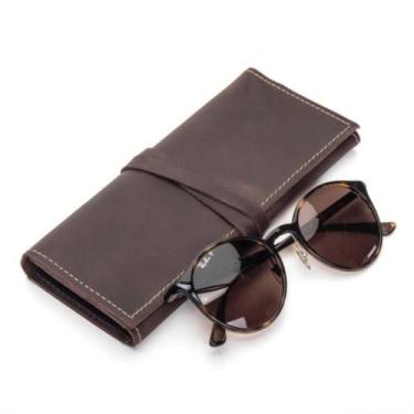 Imagem de Estojo Compacto Couro Legítimo Para Óculos e Itens Pessoais - Bertoni,