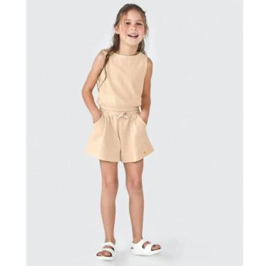 Imagem de Conjunto Menina Regata Cropped/Shorts Amarelo - Hering