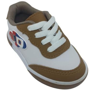 Imagem de Tênis Molekinho Menino Infantil com Enfeite de Foguete, Branco, Carame